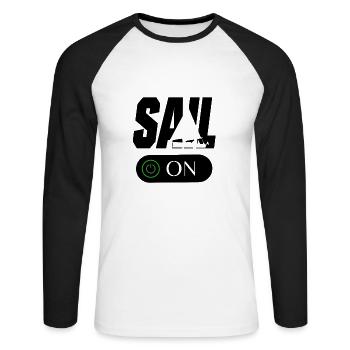 Segeln Sailing - Unisex Baseballshirt langarm - Weiß/Schwarz - Vorne - Nik (191cm)