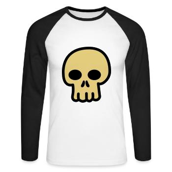 Skull Drawing Sweet - Unisex Long Sleeve Baseball T-Shirt - white/black - Front - Nik (191cm)
