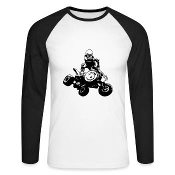 Quad Racer - Unisex Baseballshirt langarm - Weiß/Schwarz - Vorne - Nik (191cm)