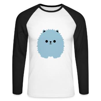 Zwergspitz V1 - Unisex Baseballshirt langarm - Weiß/Schwarz - Vorne - Nik (191cm)