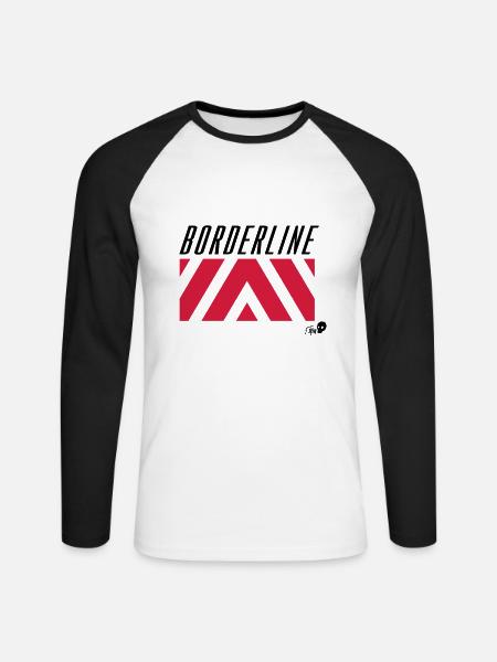 BORDERLINE - Unisex Long Sleeve Baseball T-Shirt - white/black