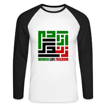 Women life freedom - T-shirt baseball manches longues Homme - blanc/noir - Devant - Nik (191cm)