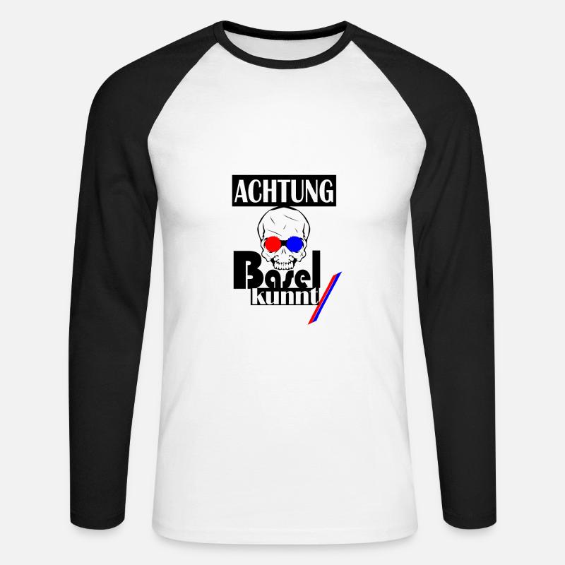 baselkunnt - Unisex Baseballshirt langarm - Weiß/Schwarz
