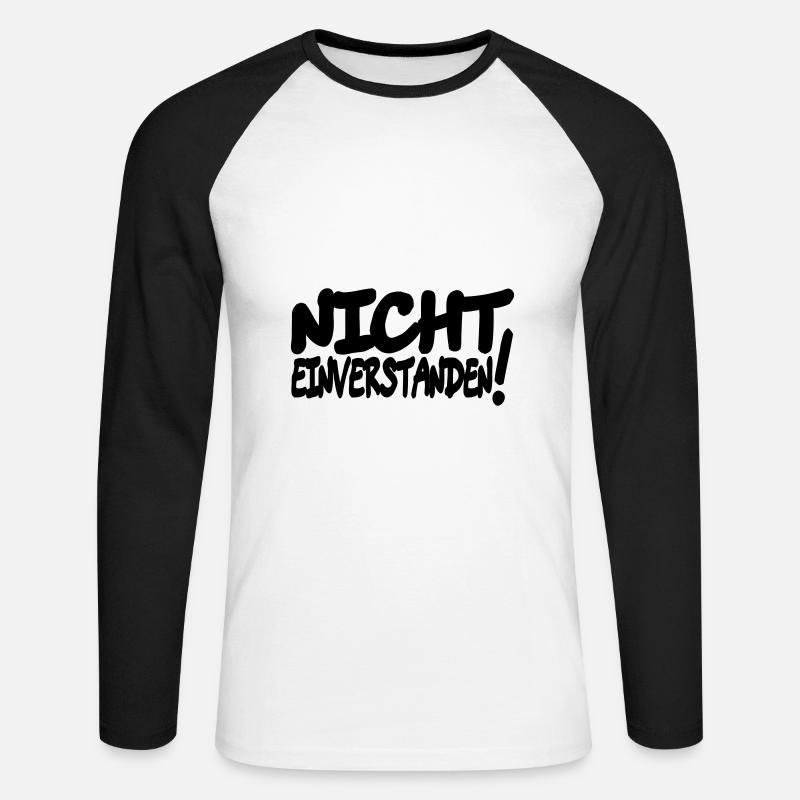 nicht einverstanden - Unisex Baseballshirt langarm - Weiß/Schwarz