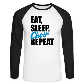 chorale - T-shirt baseball manches longues Homme - blanc/noir - Devant - Nik (191cm)