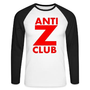 Anti z club - Unisex Baseballshirt langarm - Weiß/Schwarz - Vorne - Nik (191cm)