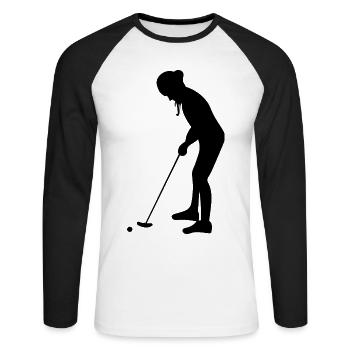 MINIGOLF MINIGOLF -GOLF - T-shirt baseball manches longues Homme - blanc/noir - Devant - Nik (191cm)