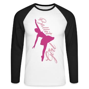 danseuse de ballet - T-shirt baseball manches longues Homme - blanc/noir - Devant - Nik (191cm)