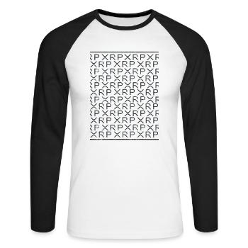 XRP Logo Vintage Bitcoin Quote Gift 2 - Unisex Long Sleeve Baseball T-Shirt - white/black - Front - Nik (191cm)