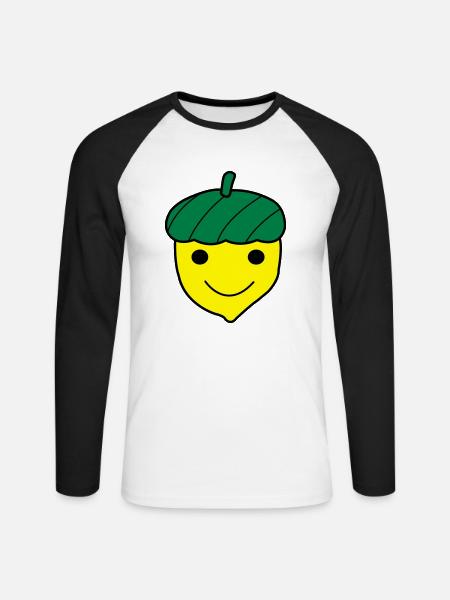 Blije Eikel - Unisex Baseballshirt langarm - Weiß/Schwarz