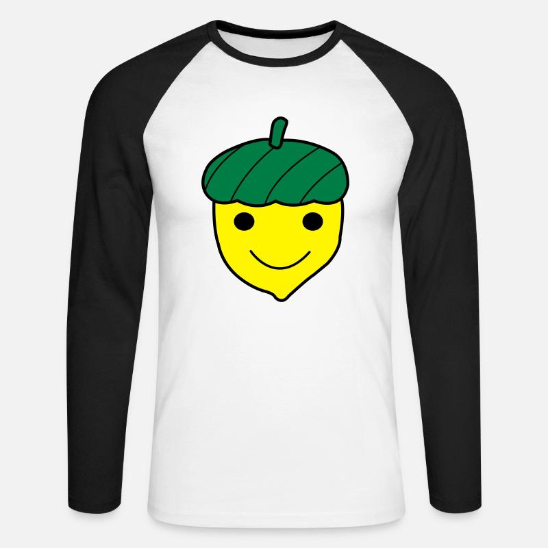 Blije Eikel - Unisex Baseballshirt langarm - Weiß/Schwarz