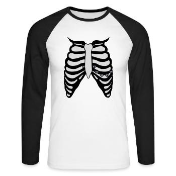 12 Kanal EKG - Unisex Baseballshirt langarm - Weiß/Schwarz - Vorne - Nik (191cm)