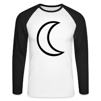 Mond - Unisex Baseballshirt langarm - Weiß/Schwarz - Vorne - Nik (191cm)