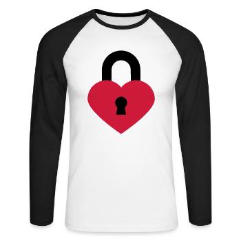 herzschloss_2c - T-shirt baseball manches longues Homme - blanc/noir - Devant - Nik (191cm)
