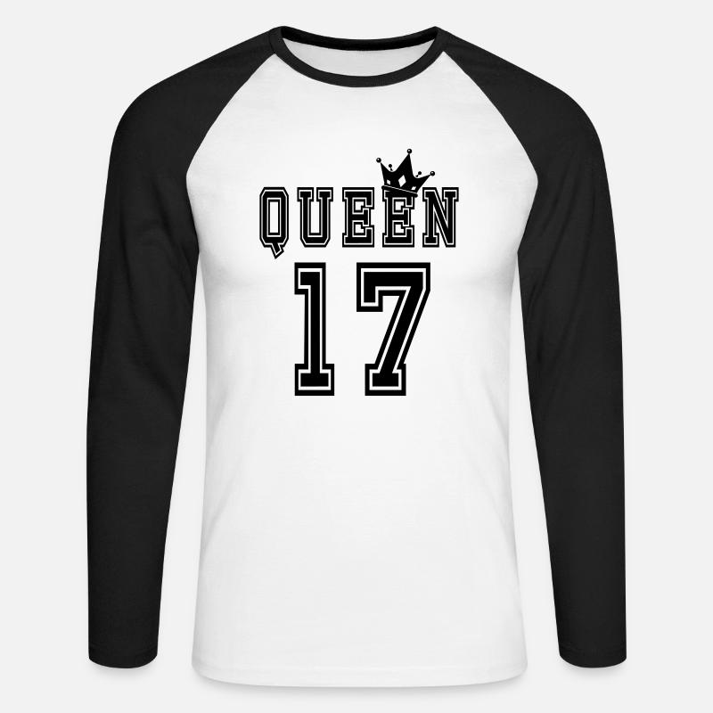queen 17 - Unisex Baseballshirt langarm - Weiß/Schwarz