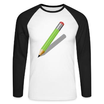 pencil - Unisex Long Sleeve Baseball T-Shirt - white/black - Front - Nik (191cm)