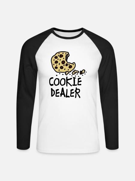 cookie_dealer - Unisex Long Sleeve Baseball T-Shirt - white/black
