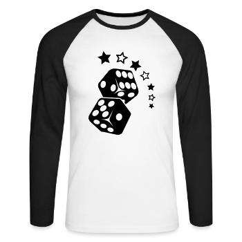 Cube ans Stars - Unisex Baseballshirt langarm - Weiß/Schwarz - Vorne - Nik (191cm)
