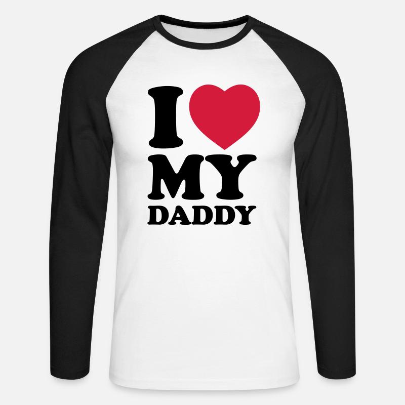 I love my daddy - Unisex Baseballshirt langarm - Weiß/Schwarz