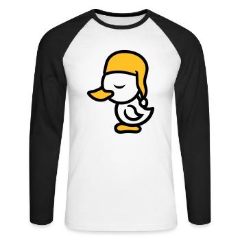 sleep tired bed sleep sleepy evening - Unisex Long Sleeve Baseball T-Shirt - white/black - Front - Nik (191cm)