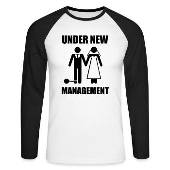 under new managment mariage mariage mari - T-shirt baseball manches longues Homme - blanc/noir - Devant - Nik (191cm)