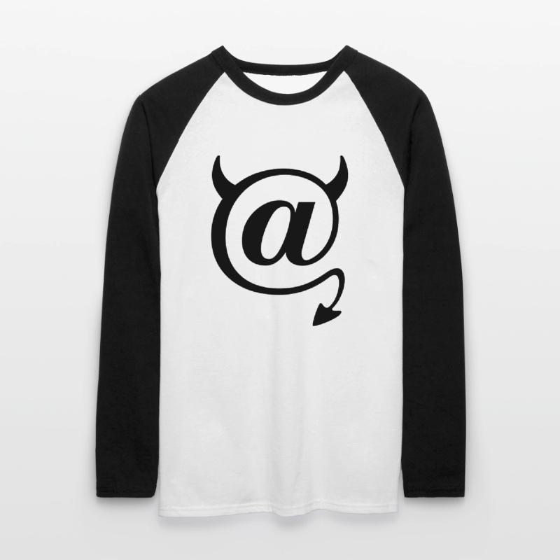 Devil @ Devil Nerd Programmeur de symboles IT T-shirt baseball manches longues Homme