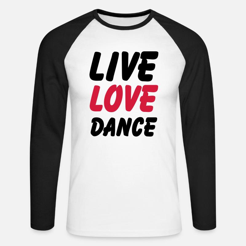 live love dance - Unisex Baseballshirt langarm - Weiß/Schwarz
