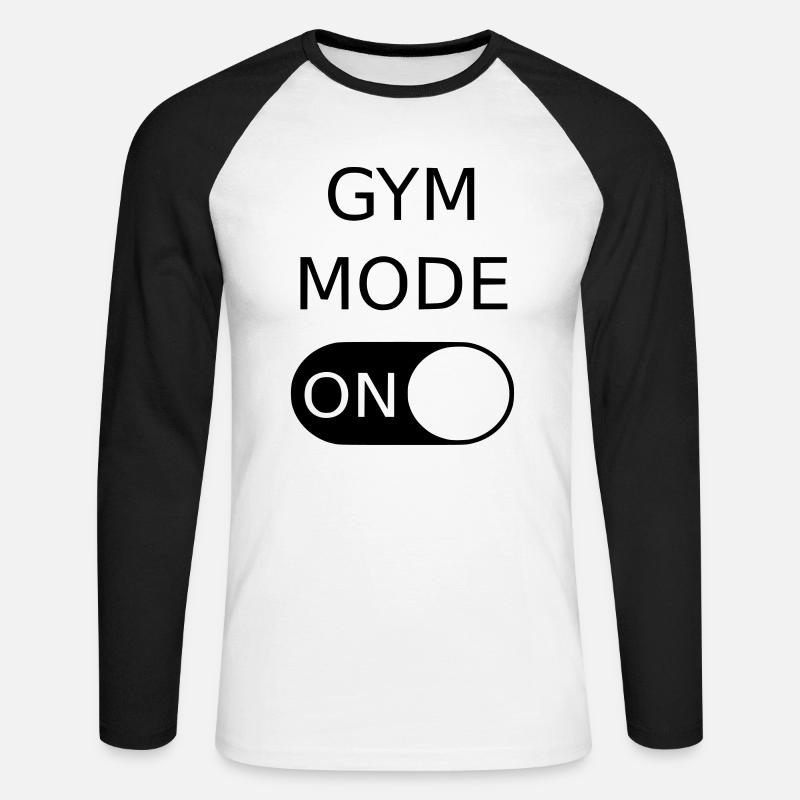 Moda palestra - Maglia da baseball a manica lunga da uomo - bianco/nero