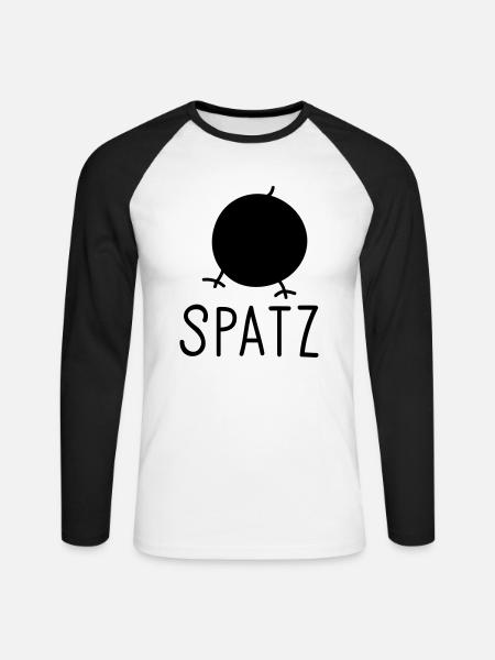 Spatz - Unisex Baseballshirt langarm - Weiß/Schwarz