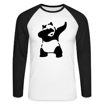 dab - Unisex Baseballshirt langarm - Weiß/Schwarz - Vorne - Nik (191cm)