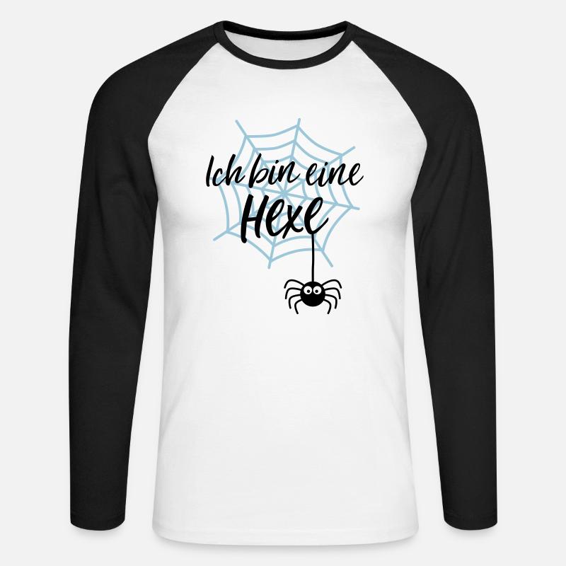 Ich bin eine Hexe - Unisex Baseballshirt langarm - Weiß/Schwarz