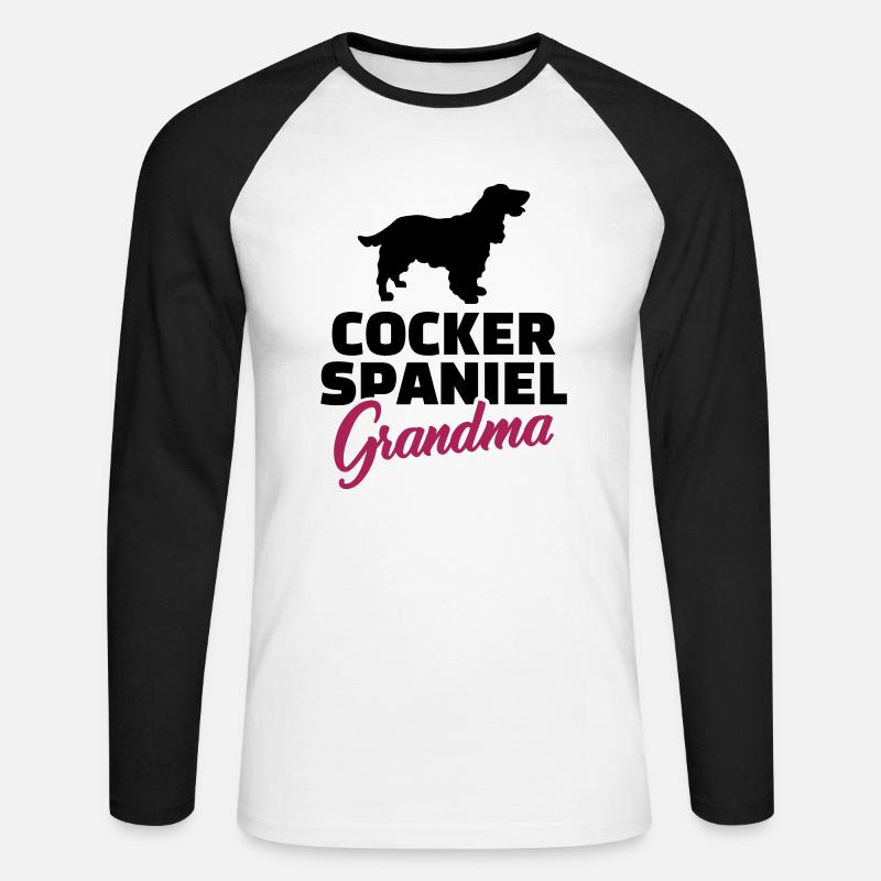 Cocker Spaniel - Unisex Baseballshirt langarm - Weiß/Schwarz