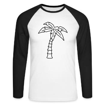 Palm tree sketch - Unisex Long Sleeve Baseball T-Shirt - white/black - Front - Nik (191cm)