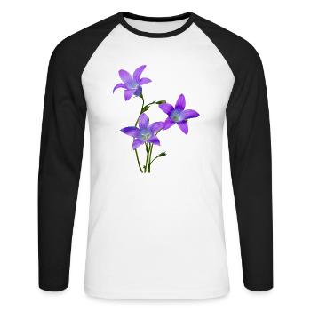 Jacinthes - T-shirt baseball manches longues Homme - blanc/noir - Devant - Nik (191cm)