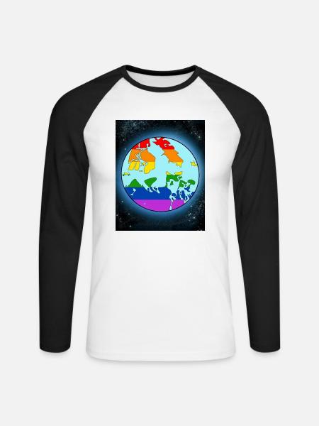 Lgbtq World - Unisex Baseballshirt langarm - Weiß/Schwarz