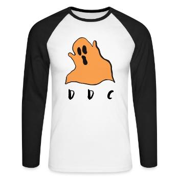 DEAD DAD CLUB - T-shirt baseball manches longues Homme - blanc/noir - Devant - Nik (191cm)