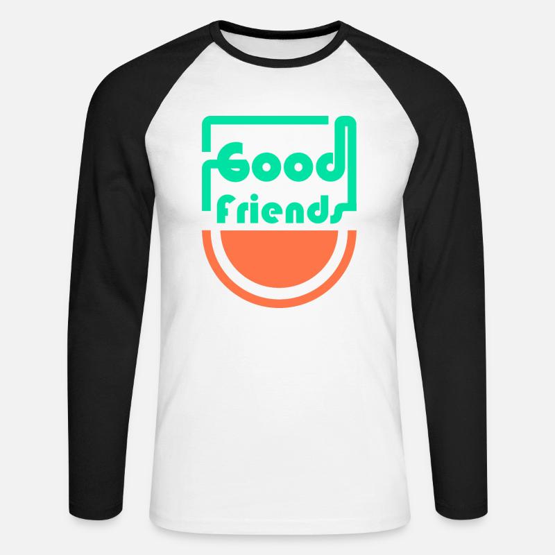 Gute Freunde - Unisex Baseballshirt langarm - Weiß/Schwarz