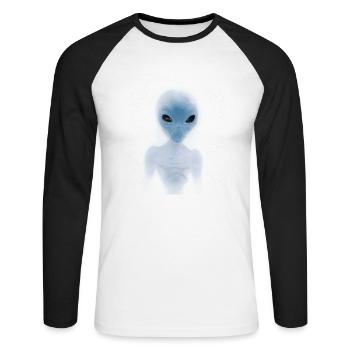 Alien - Unisex Long Sleeve Baseball T-Shirt - white/black - Front - Nik (191cm)