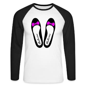 Ballerine 3 - T-shirt baseball manches longues Homme - blanc/noir - Devant - Nik (191cm)