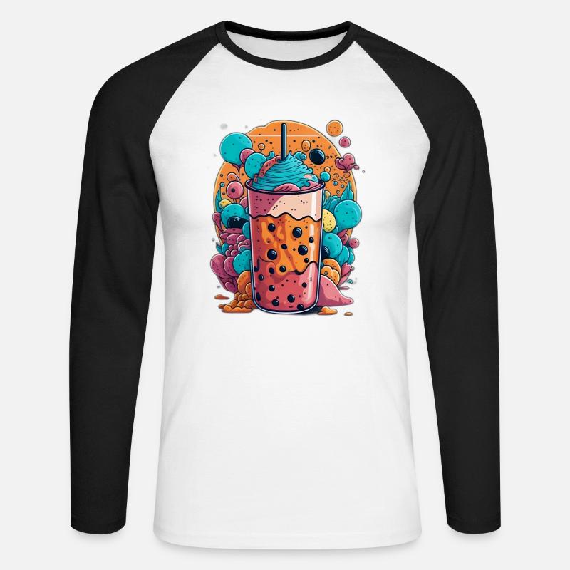 Sommer Cocktail - Unisex Baseballshirt langarm - Weiß/Schwarz