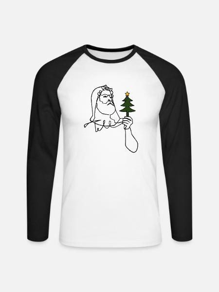 Weihnachten mit Tell - Unisex Baseballshirt langarm - Weiß/Schwarz