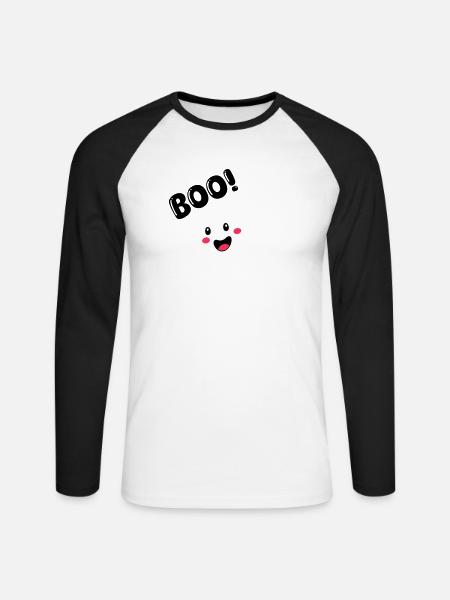 geist 01 - Unisex Baseballshirt langarm - Weiß/Schwarz