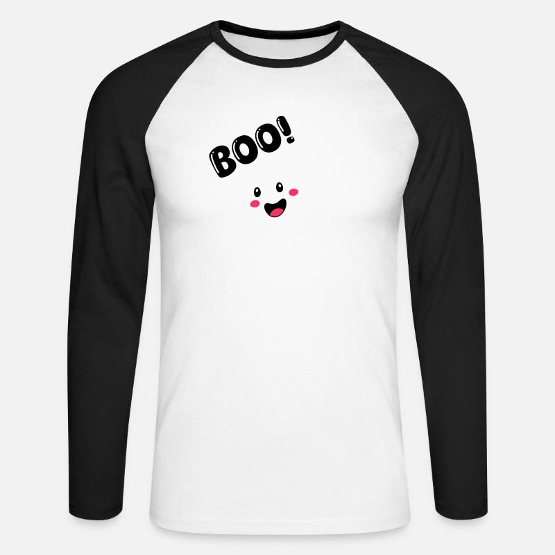 geist 01 - Unisex Baseballshirt langarm - Weiß/Schwarz