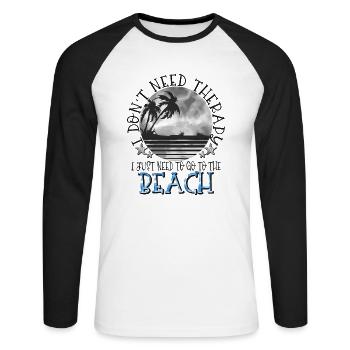 summer lake nature flora art pool sea beach love - Unisex Long Sleeve Baseball T-Shirt - white/black - Front - Nik (191cm)