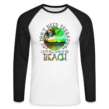 summer lake nature flora art pool sea beach love - Unisex Long Sleeve Baseball T-Shirt - white/black - Front - Nik (191cm)