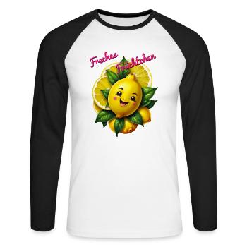 Cheeky Fruit - Unisex Long Sleeve Baseball T-Shirt - white/black - Front - Nik (191cm)