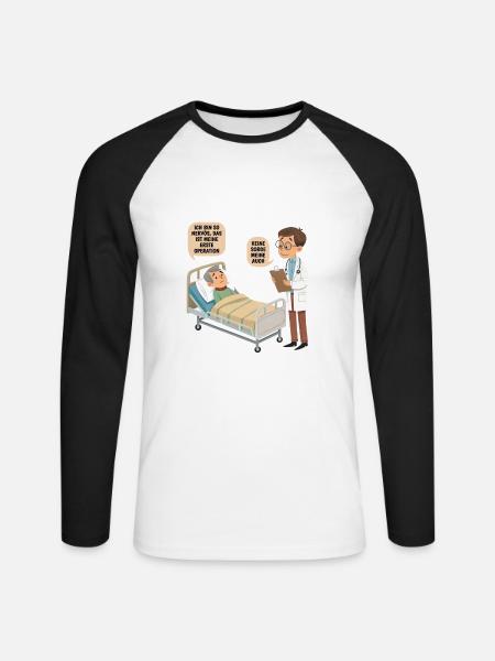 Nervös - Unisex Baseballshirt langarm - Weiß/Schwarz