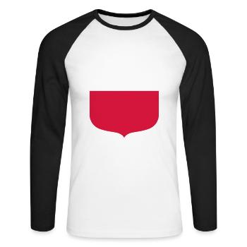 Pologne - T-shirt baseball manches longues Homme - blanc/noir - Devant - Nik (191cm)