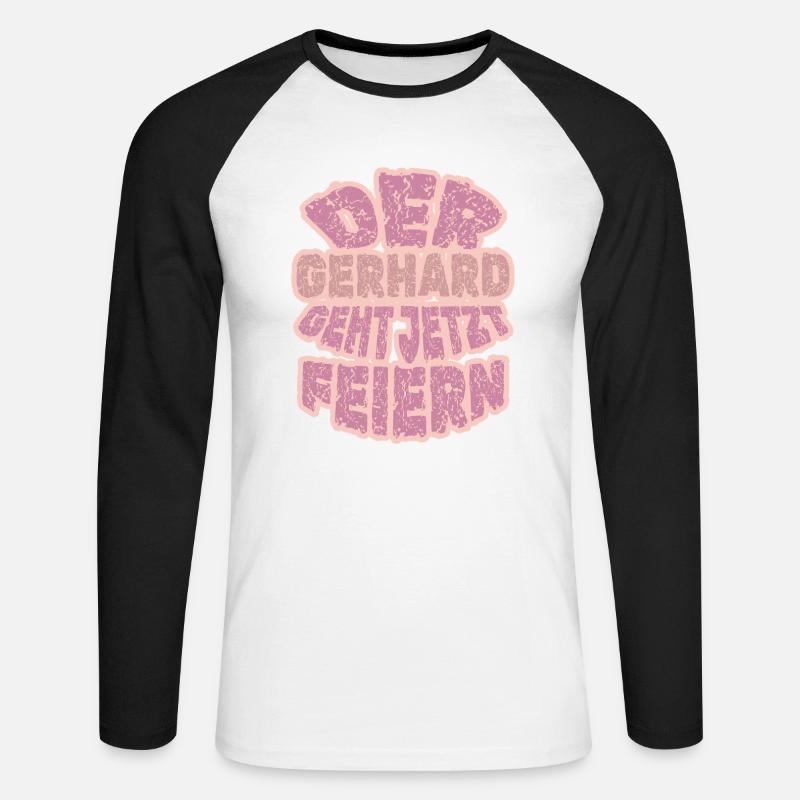 Gerhard Gerhard - Unisex Baseballshirt langarm - Weiß/Schwarz
