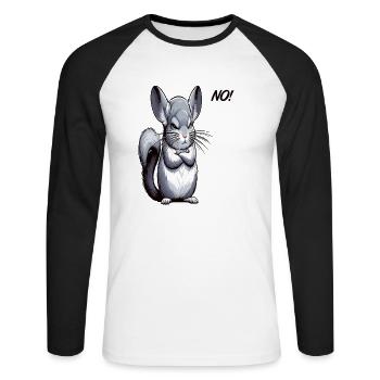 No Chinchilla Chinchillas Chinchilla Owner - Unisex Long Sleeve Baseball T-Shirt - white/black - Front - Nik (191cm)